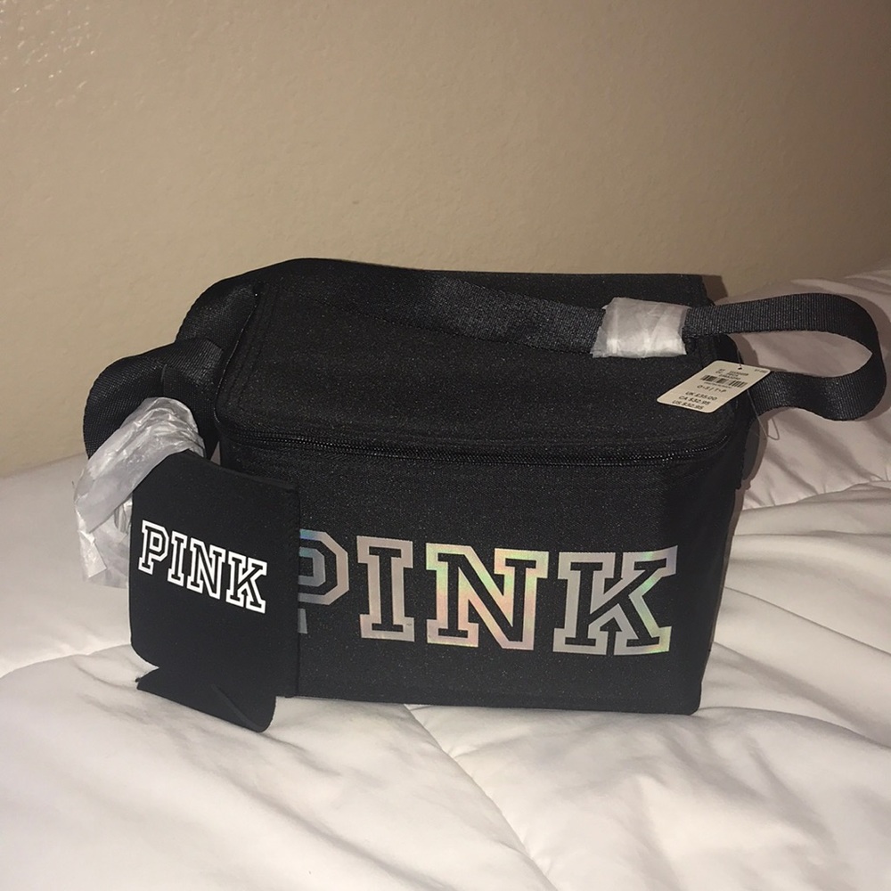 Pink Lunch Cooler with Koozie